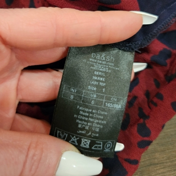 ba&sh Beryl Top Marine Button Down Blouse - Size 1 (US Size 6) - Picture 14 of 16